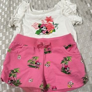 JANIE & JACK DISNEY MINNIE MOUSE ISLAND SHORTS AND T-SHIRT OUTFIT